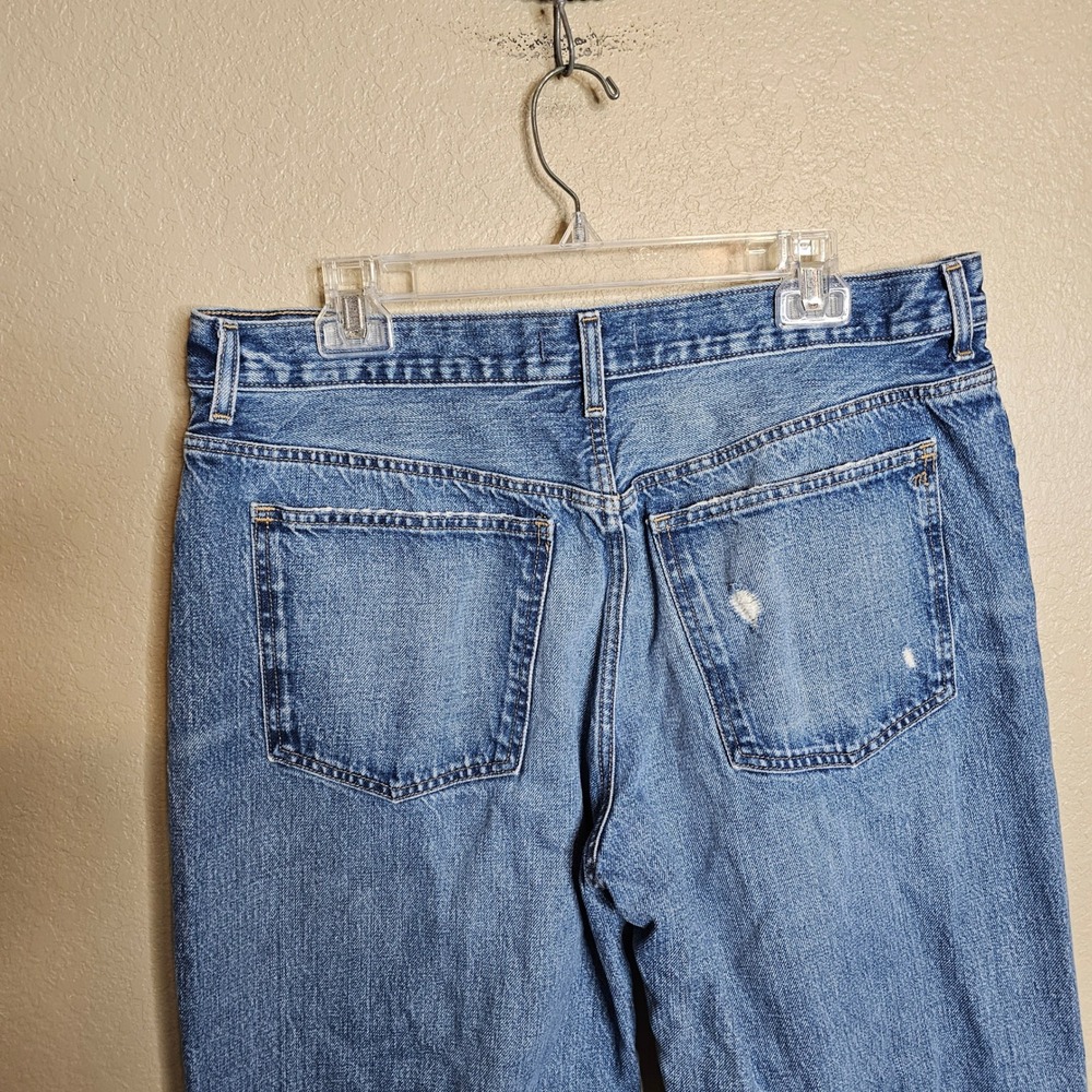 Madewell Low-Slung Baggy Jeans Size 31 Medium Wash Button Fly Distressed - Picture 8 of 15